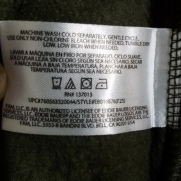 Eddie Bauer Men’s Mixed Media Fleece Jacket Size 3XL–Black/Gray Warm Outdoor NEW - Picture 13 of 15